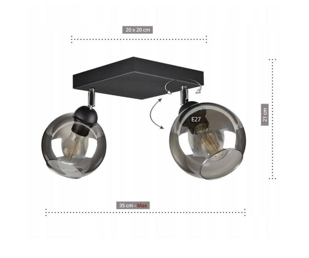 DECKENLEUCHTE HAGEN - Schwarz, Glas/Metall (21/21/21cm) - kiki design