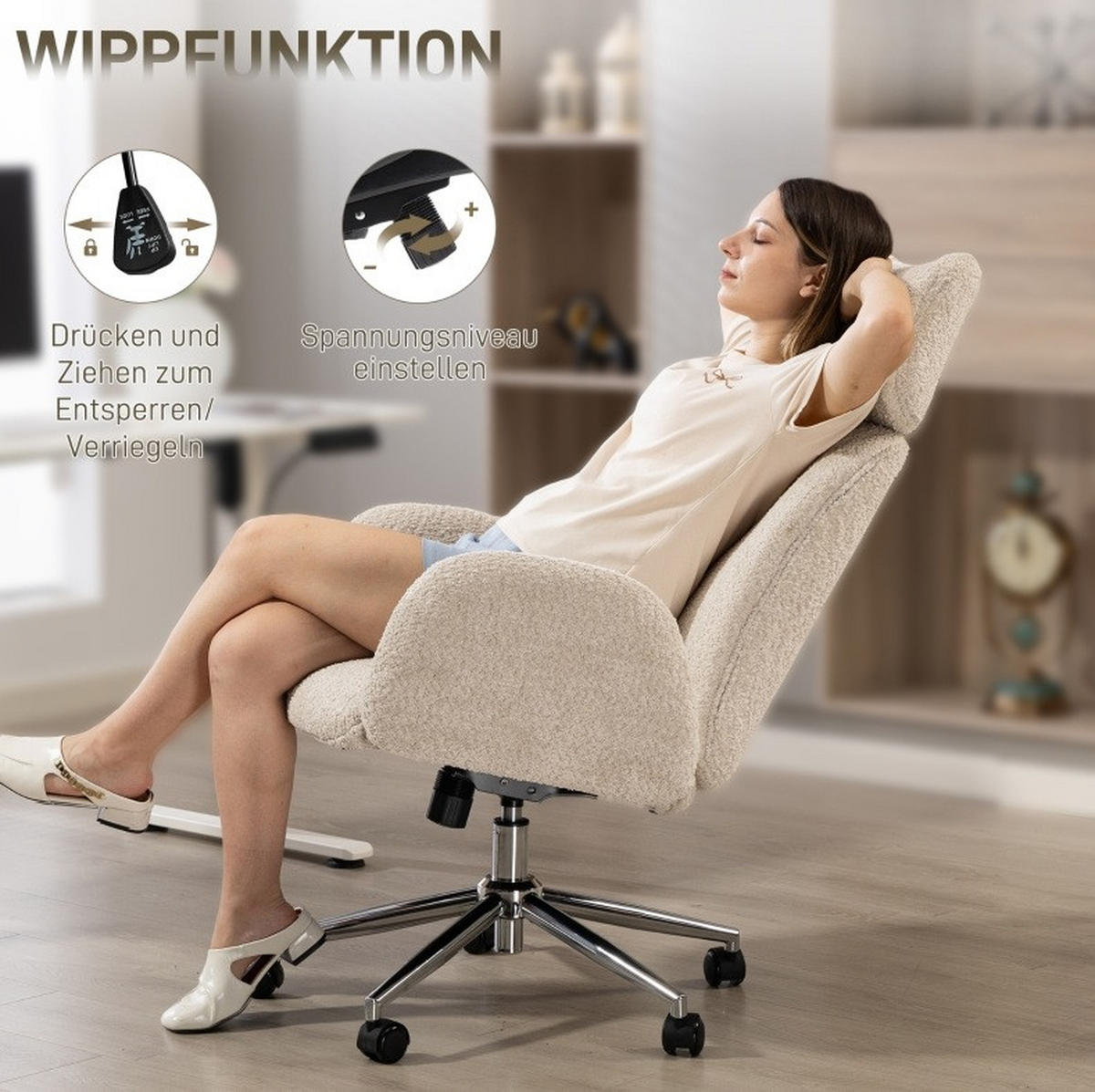 BÜROSTUHL höhenverstellbar mit Kopfstütze Polyester Light Gray - Hellgrau, Kunststoff (65/123/75cm) - Meubliv