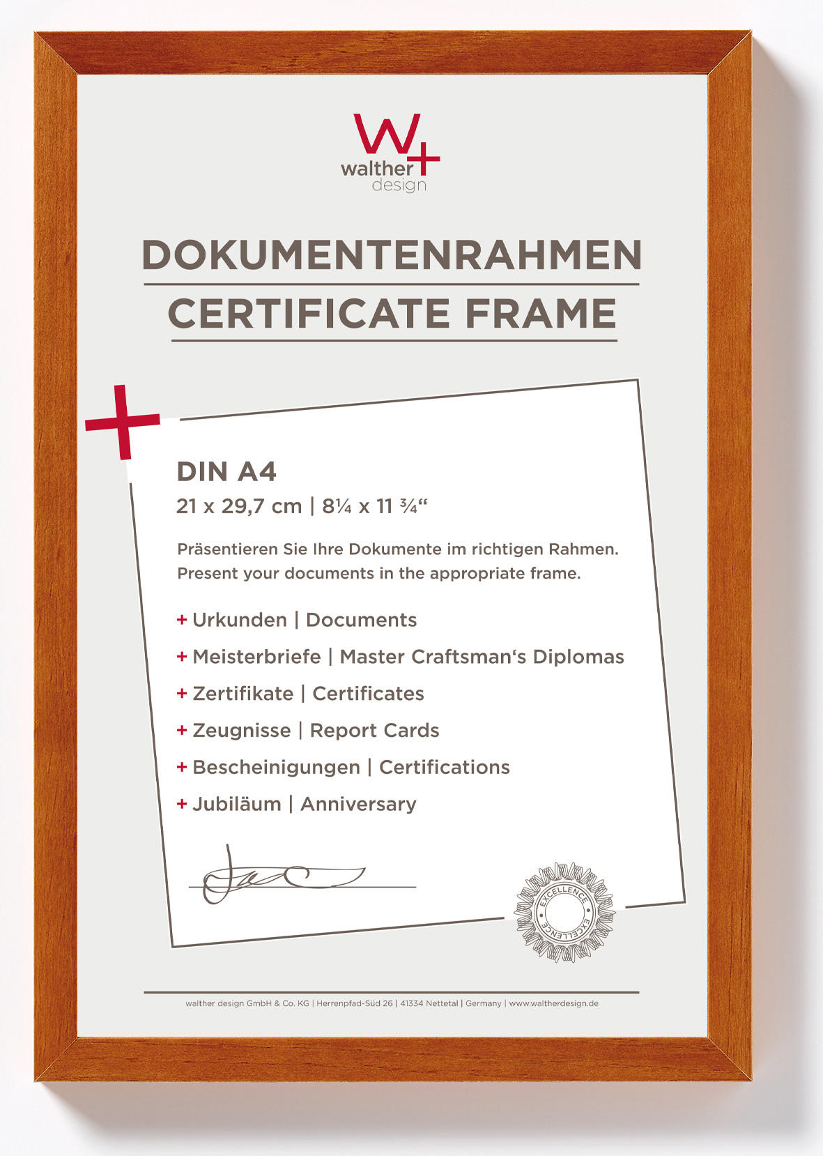 BILDERRAHMEN Peppers Holzrahmen 21x29,7 Buche - Buchefarben, Holzwerkstoff (22.9/32cm) - walther design