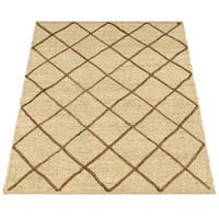 JUTETEPPICH handgewebt wendbar, mit Rautenmuster, Creme, 120 x 170 cm - Beige, Textil (120/170cm) - KADIMA DESIGN