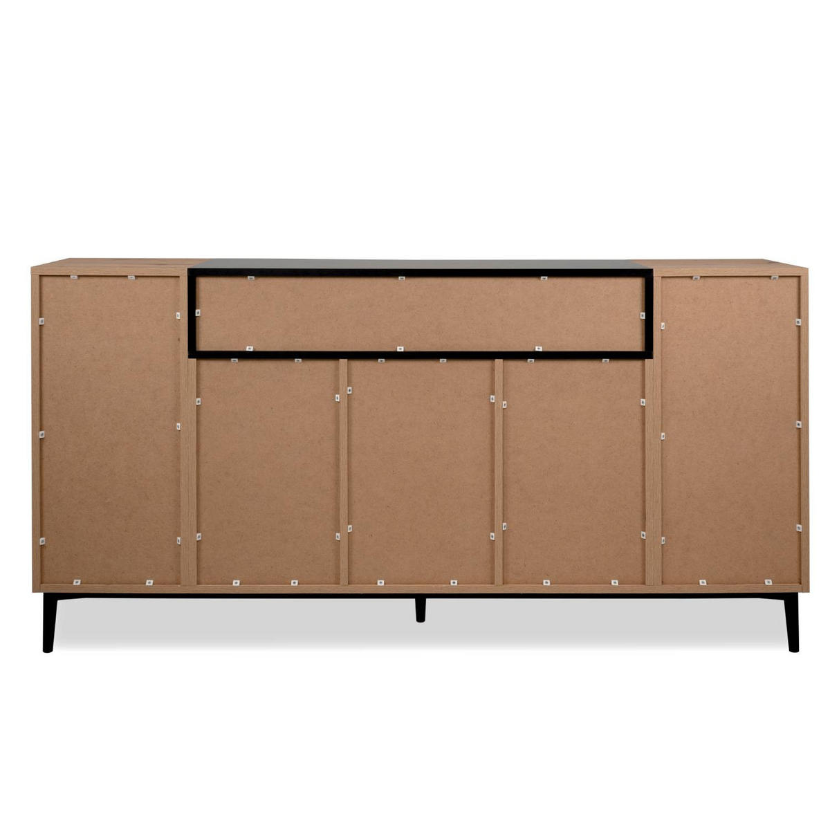 SIDEBOARD 180/90/42 cm Eiche, Schwarz - Schwarz/Braun, Holz (180/90/42cm) - Homestyle4u
