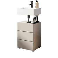 WASCHBECKENUNTERSCHRANK Kaschmir, Badezimmer Unterschrank 38 x 56 cm - Kaschmir/Schwarz, Holzwerkstoff/Kunststoff (38/56/34cm) - Inn.Furn