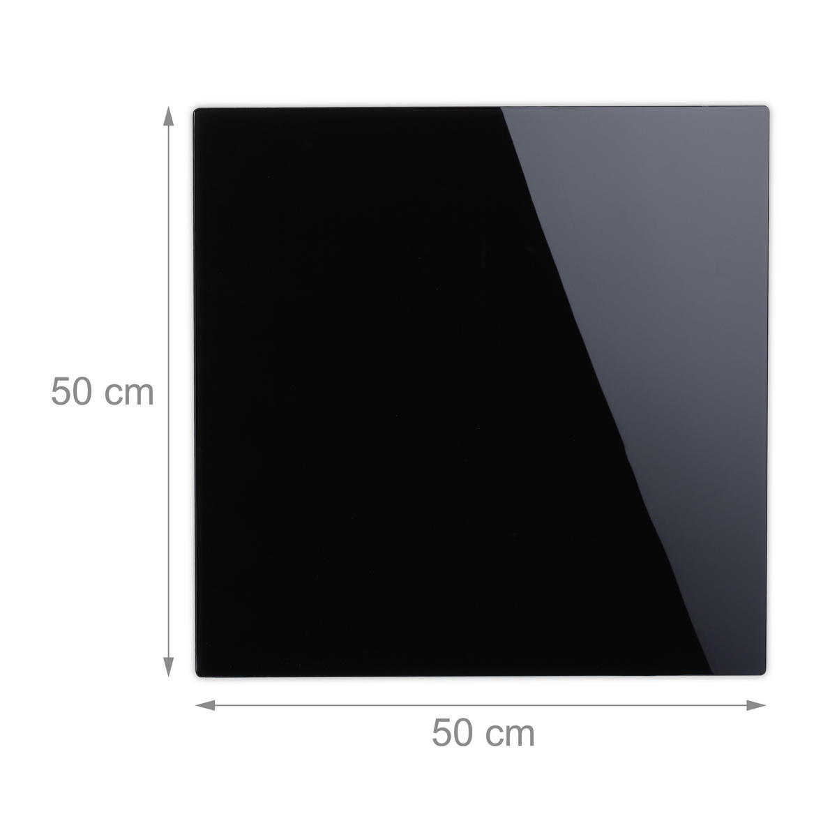 MAGNETTAFEL - Schwarz, Glas/Metall (50/50/0.4cm) - Relaxdays