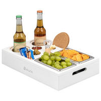 COUCHBAR mit abnehmbarem Deckel, Bambus, weiß - Weiß, Holz (27.5/8/40cm) - eluno