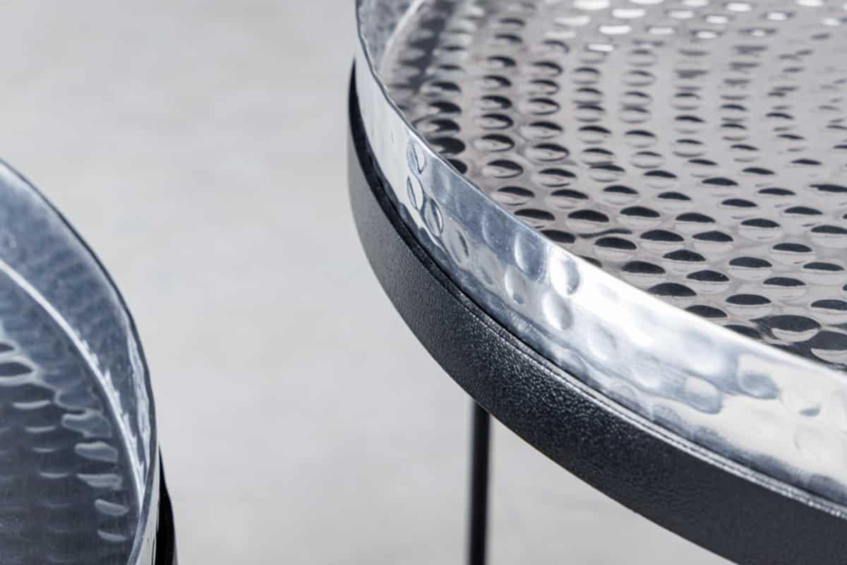 COUCHTISCH 2er Set ELEMENTS Eisen rund Schwarz | Silber 57cm - Silberfarben/Schwarz, Metall (57/57/32cm) - riess-ambiente