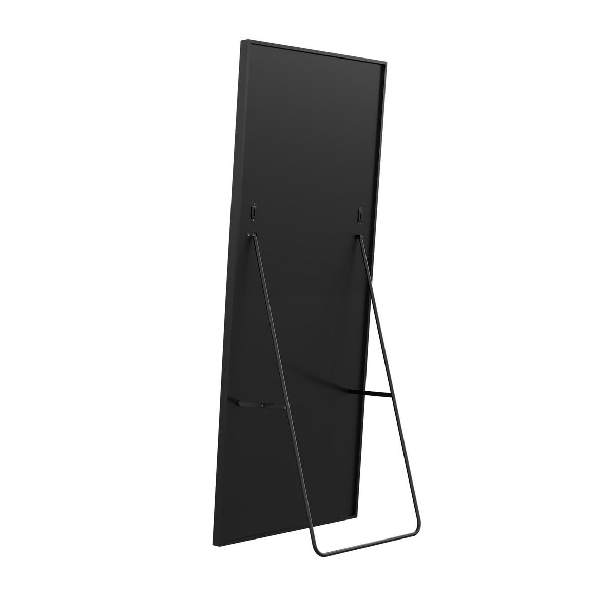 STANDSPIEGEL 177 x 77 cm, freistehend/wandmontiert, Ankleidespiegel, schwarz - Schwarz, Glas/Metall (77/177/3cm) - WoodenAura