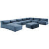 GARTENSOFA 8-tlg., Pazifikblau - Blau, Textil (85/65/160cm) - Oviala