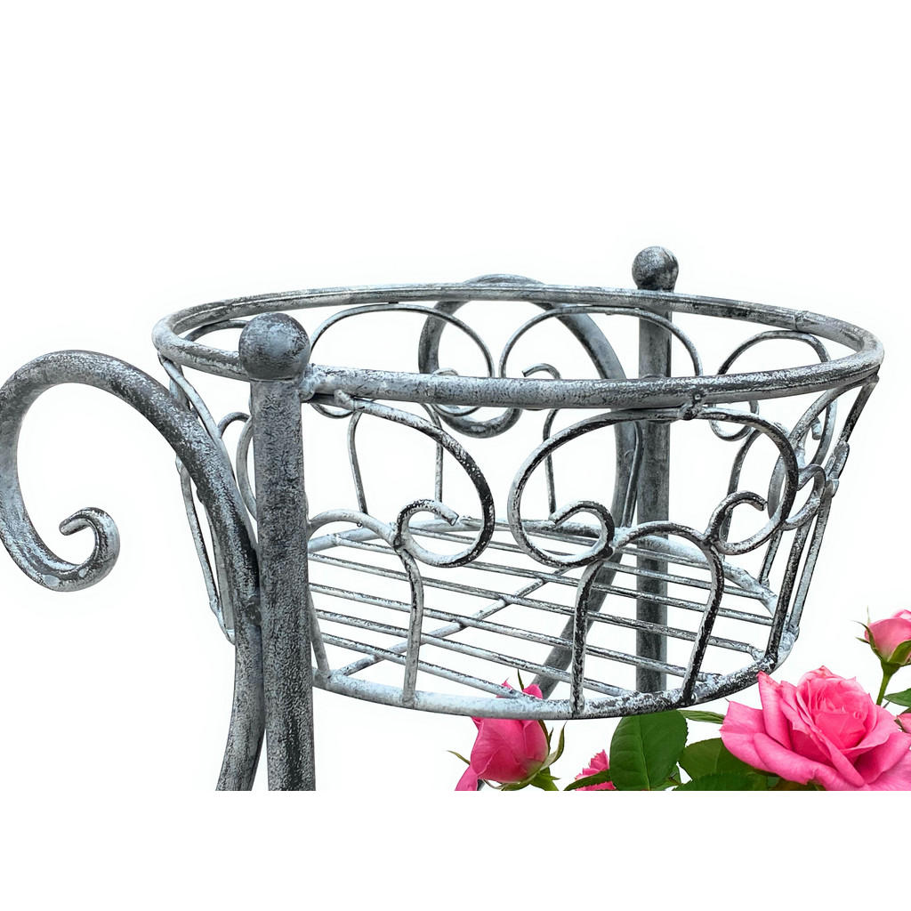 Thumbnail - DanDiBo Blumentreppe, Grau, Metall, 48.5x74.5x28.5 cm, Wohnzimmer, Wohnzimmertische, Blumenständer