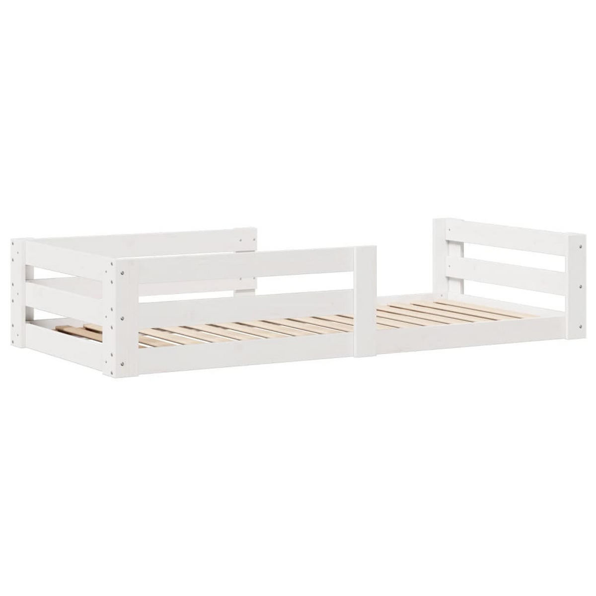 MASSIVHOLZBETT Ohne Matratze Weiss 80/200 Cm Kiefernholz - Weiß, Holz (80/200cm) - vidaXL