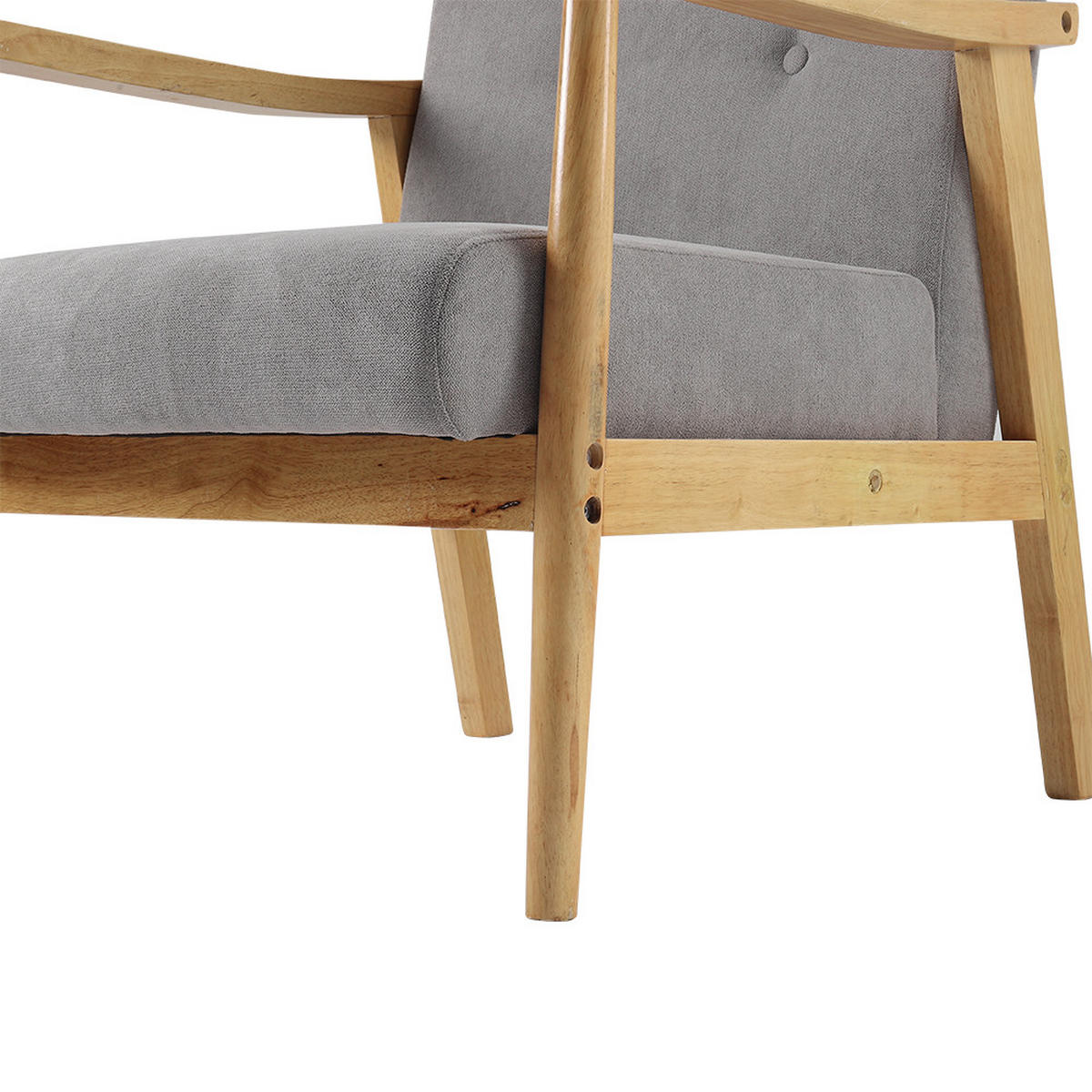POLSTERSESSEL 74/70/81 cm Armlehnen Holzrahmen Leinen Grau - Grau, Holz/Textil (74/81/70cm) - Livingandhome