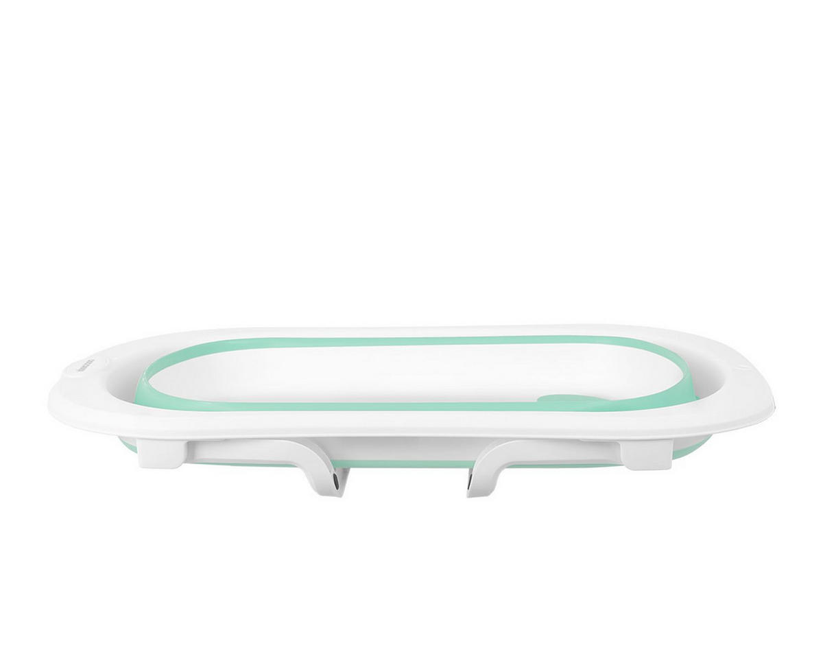 BABYBADEWANNE Fiji grün faltbar, rutschfest, Wasserablauf, kompakt, ab Geburt bis 36 Monate - Grün, Kunststoff (47/80cm) - Kikka boo