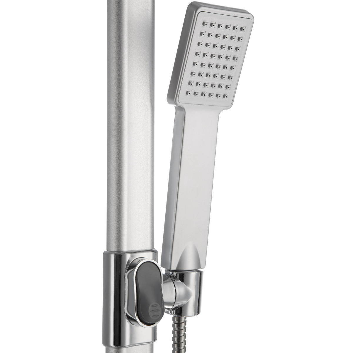 ÜBERKOPFBRAUSESET Antikalk-Technik grau - Grau, Metall (20/110/49cm) - tectake