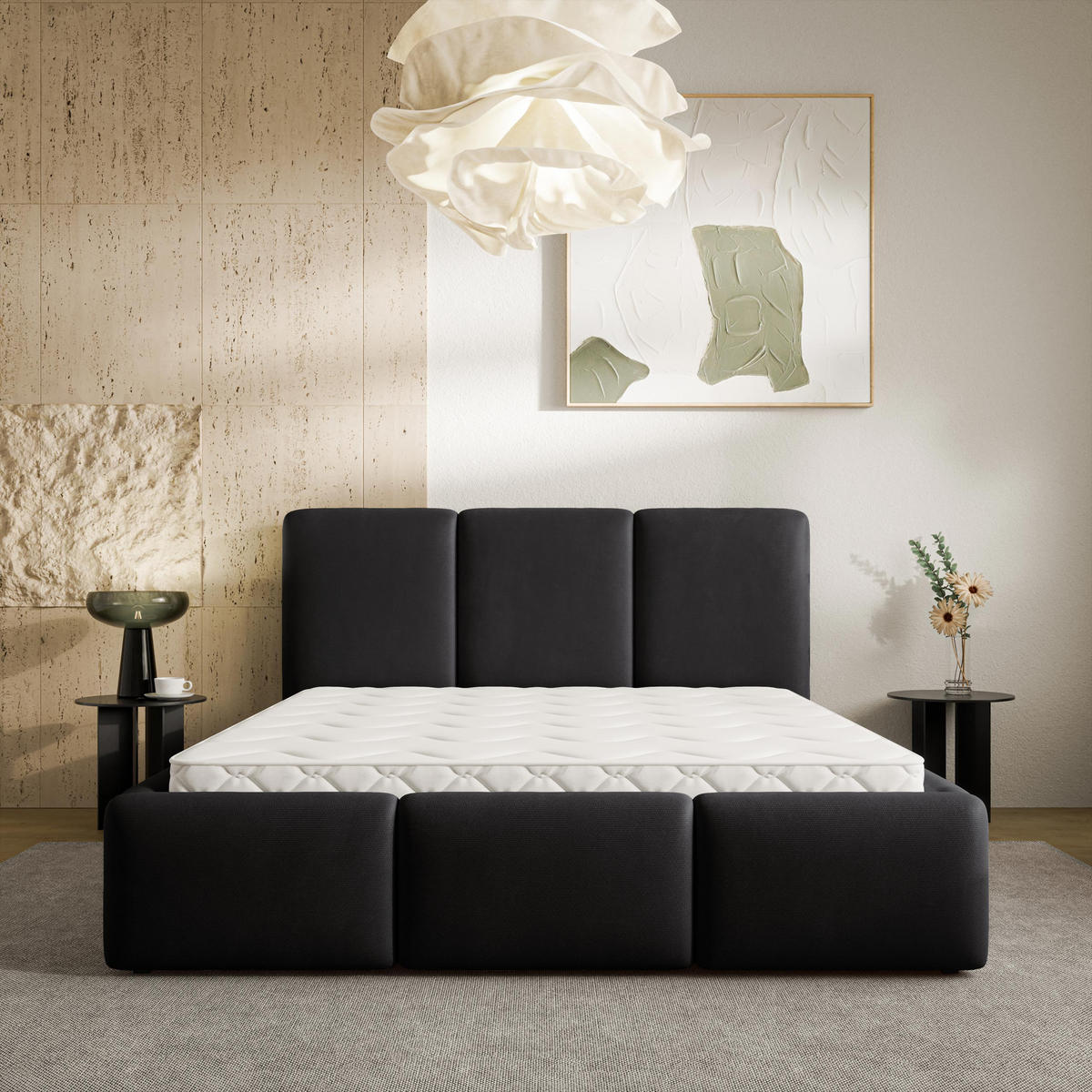 ČALOUNĚNÁ Postel ARSIL 160x200 cm Černá - černá, kompozitní dřevo/textil (160/200cm) - MASSENO