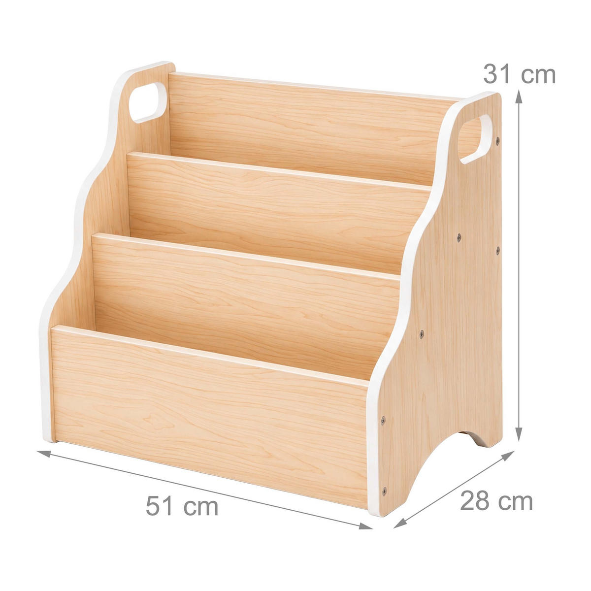 RAFT Natural MDF 3 compartimente - maro deschis, compozit lemnos (51/31/28cm) - Relaxdays