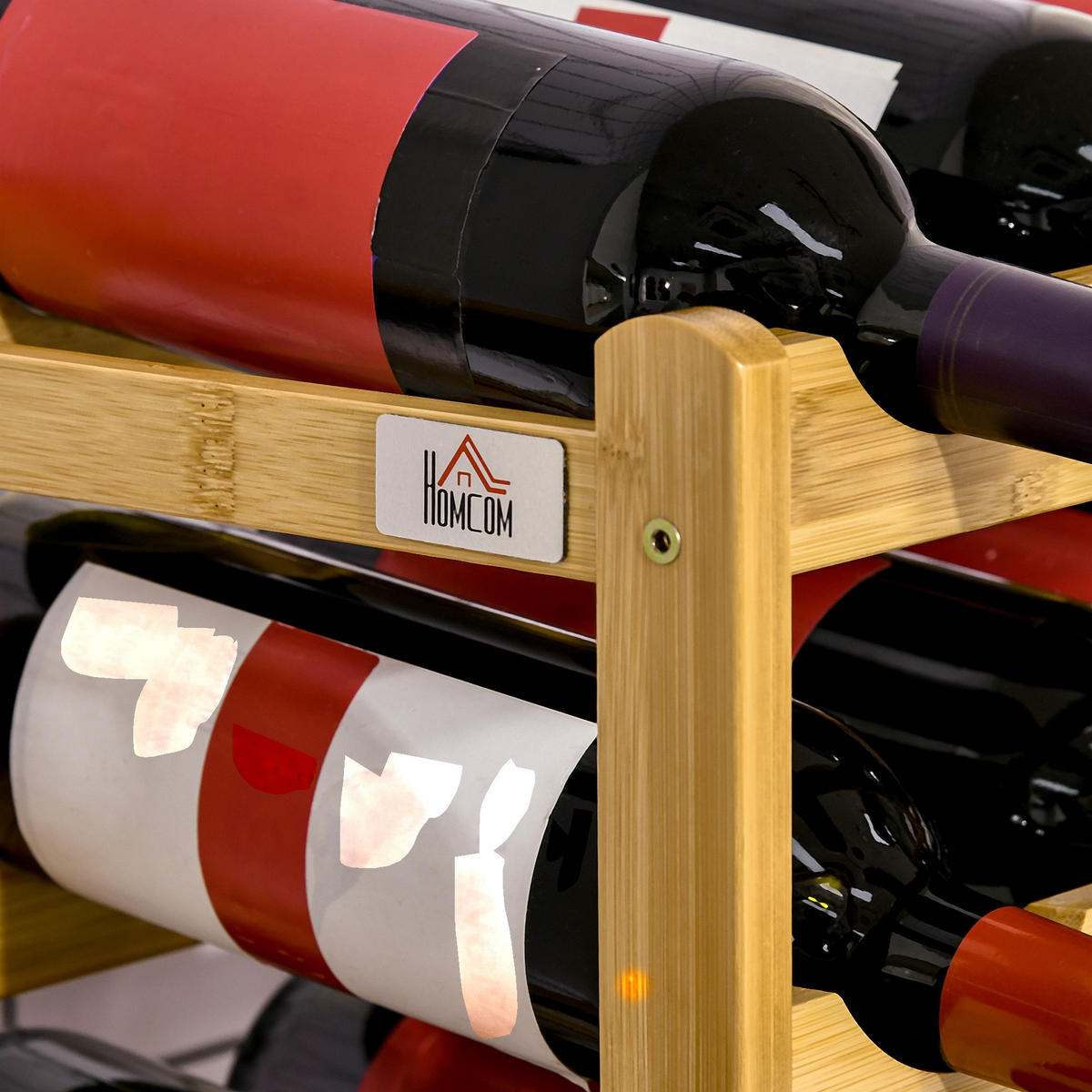 WEINREGAL DE-11144 4 Ebenen für 16 Flaschen aus Bambus Natur - Naturfarben, Naturmaterialien (43/38/23.5cm) - ComfortXL