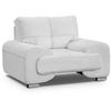 RELAXSESSEL Omega weiß - Chromfarben/Weiß, Leder/Metall (128/88/98cm) - Beautysofa