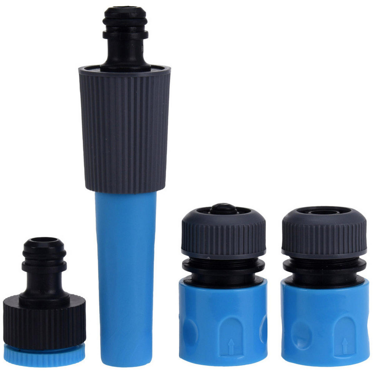 GARTENSCHLAUCH-DÜSEN 4er-Set - Blau, Kunststoff (3.5/21/14cm)