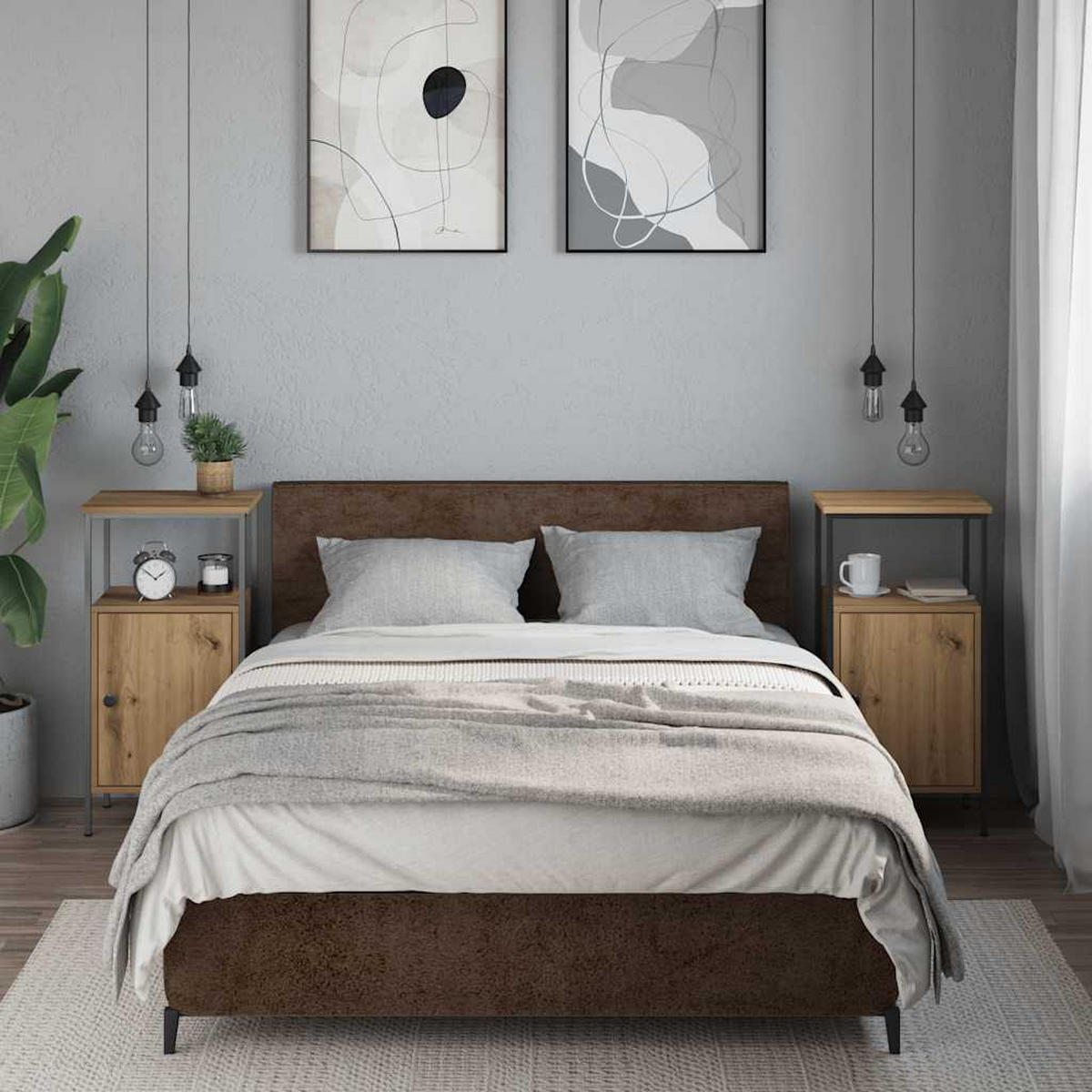 NACHTTISCHE 2 Stk. Artisan-Eiche 41/31/80 Cm Holzwerkstoff - Braun, Holzwerkstoff (31/80/41cm) - vidaXL