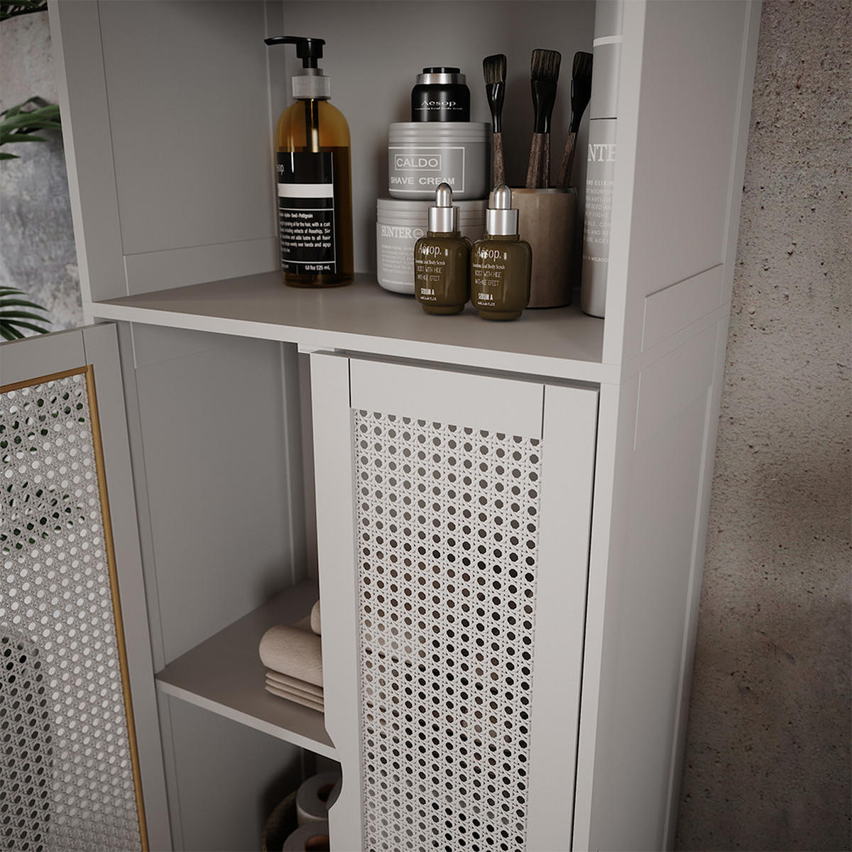 HOCHSCHRANK Liora Weiß 48 x 170 cm mit 2 Türen - Weiß, Holzwerkstoff (48/170/29cm) - Vicco