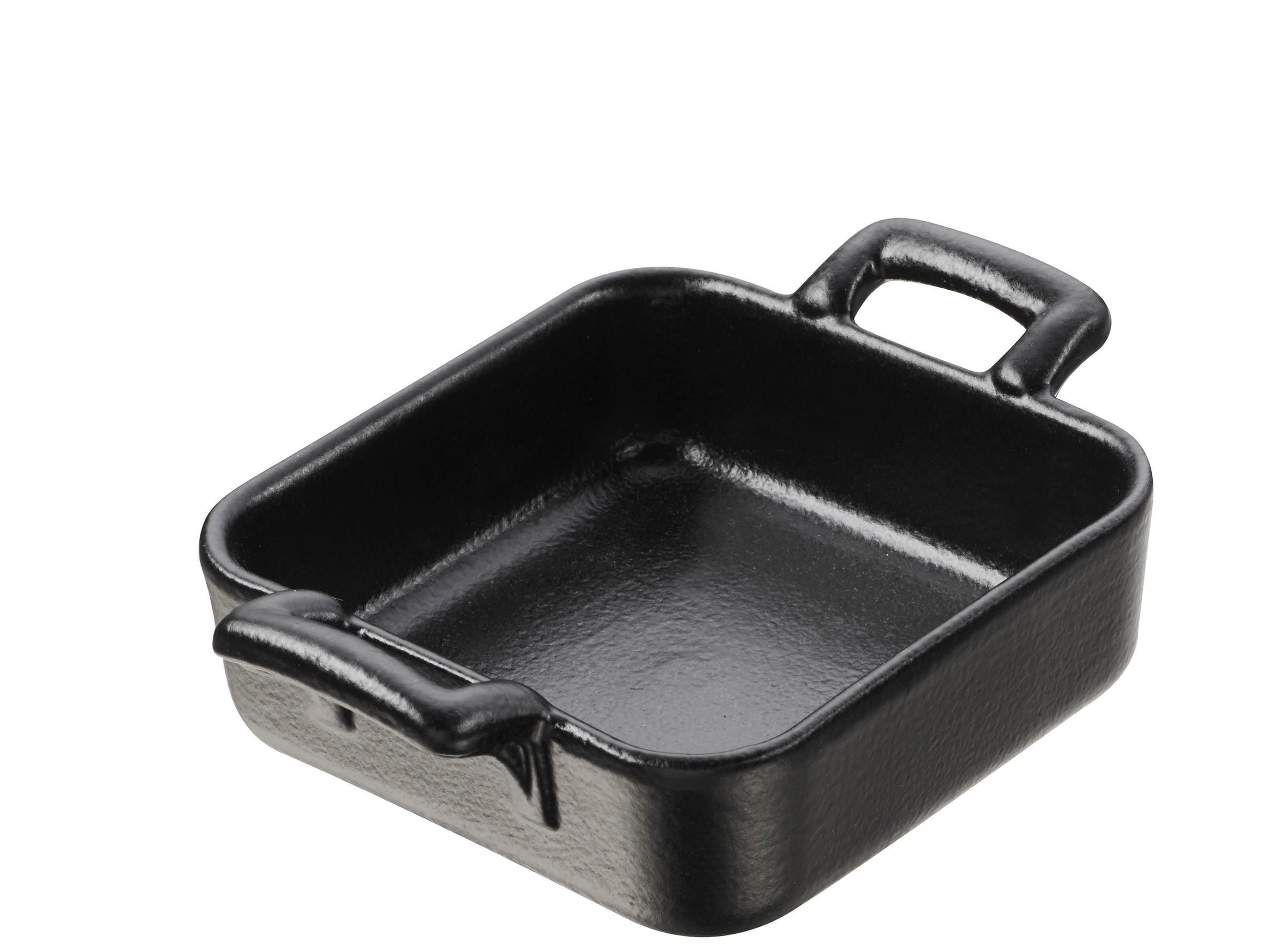 SCHÄLCHEN 5 cl QUADRATISCH Gusseisenoptik - Schwarz, Keramik (7/7/3.5cm) - Revol Porcelaine France