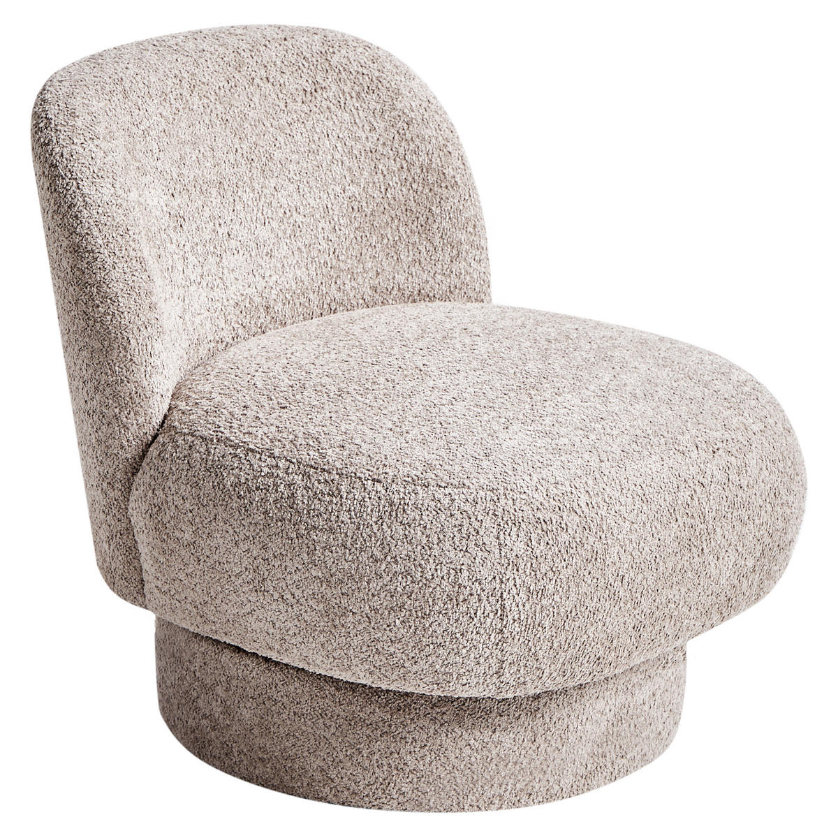 DREHSESSEL Taupe Aylo - Taupe, Textil (60/65/70cm) - Beliani