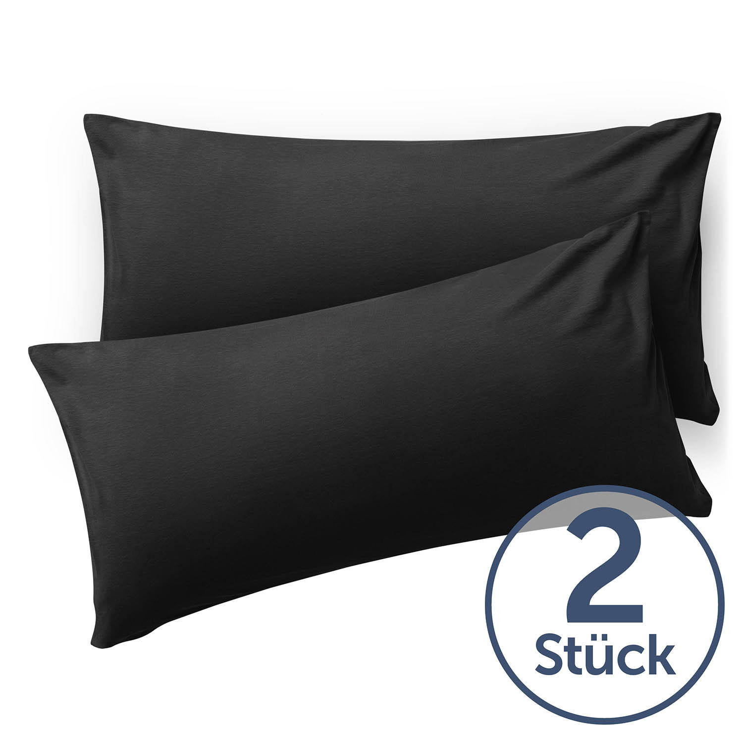 KISSENBEZUG Ellen 50/80 cm, 2er-Set, Anthrazit - Anthrazit, Textil (80/50cm) - Blumtal
