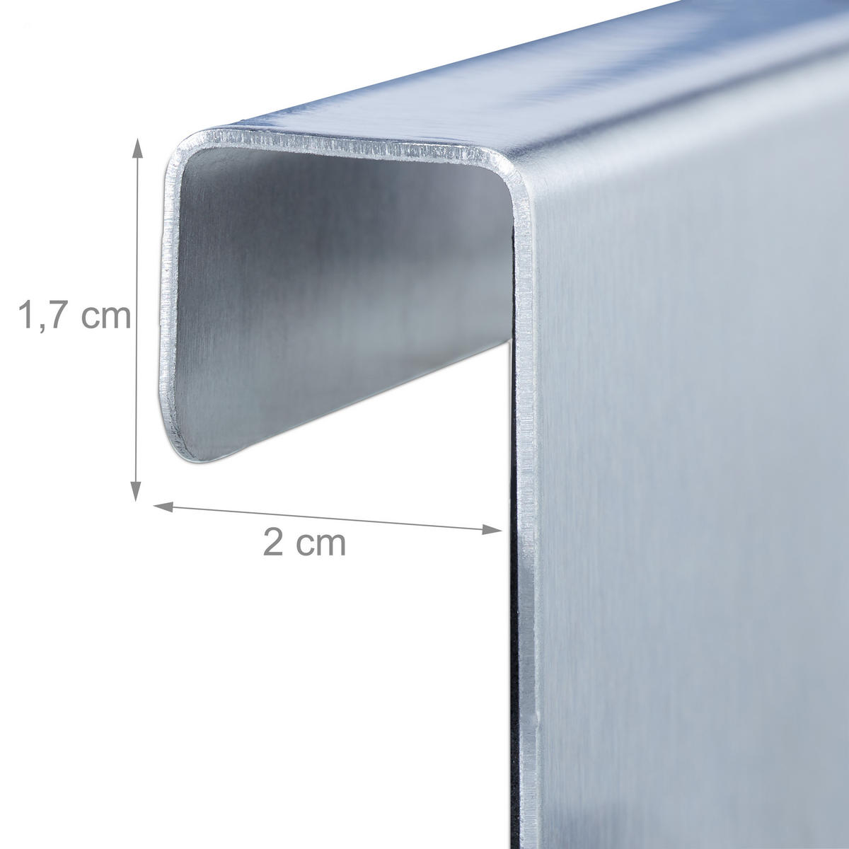 TÜRHAKEN Silber 4er-Set Edelstahl 2-fach - Silberfarben, Metall (7/6.5/5cm) - Relaxdays