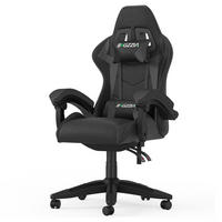 GAMINGSTUHL Schwarz ergonomisch - Schwarz, Leder (29/59/79cm) - Rattrix