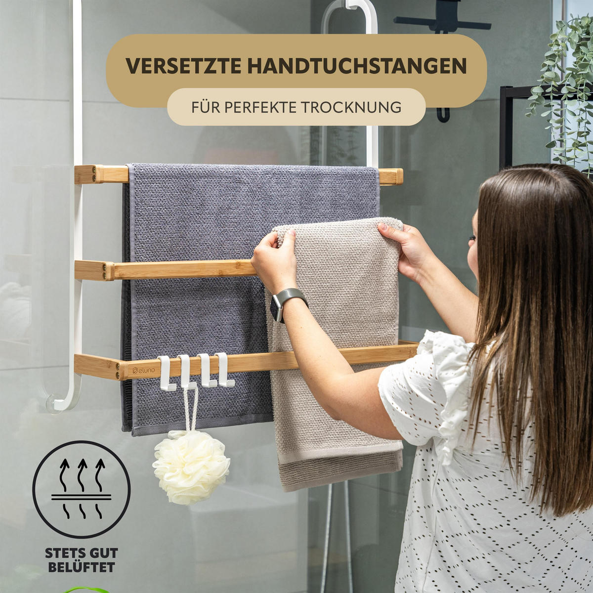 HANDTUCHHALTER, weiß - Weiß, Holz (63.5/77.5/17cm) - eluno