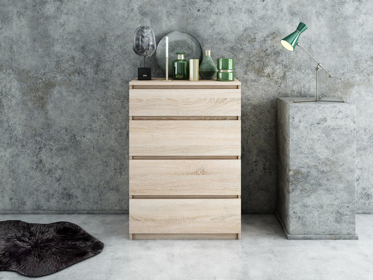 KOMMODE bella4 Sonoma - Sonoma Eiche, Holzwerkstoff (70/98/35cm) - roe furniture