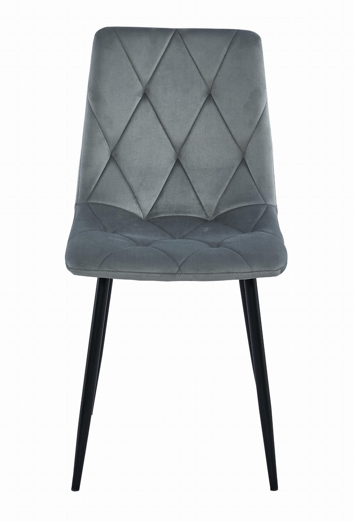 STUHL BOSA 6-er Set, Silbergrau, Schwarz Metallbeine - Anthrazit, Textil/Metall (55/88/60cm) - Komodee