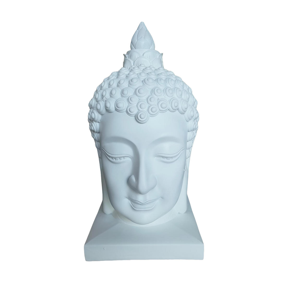 BUDDHA-KOPF - Weiß, Kunststoff (36.3/66.8/36.3cm) - Relaxdays