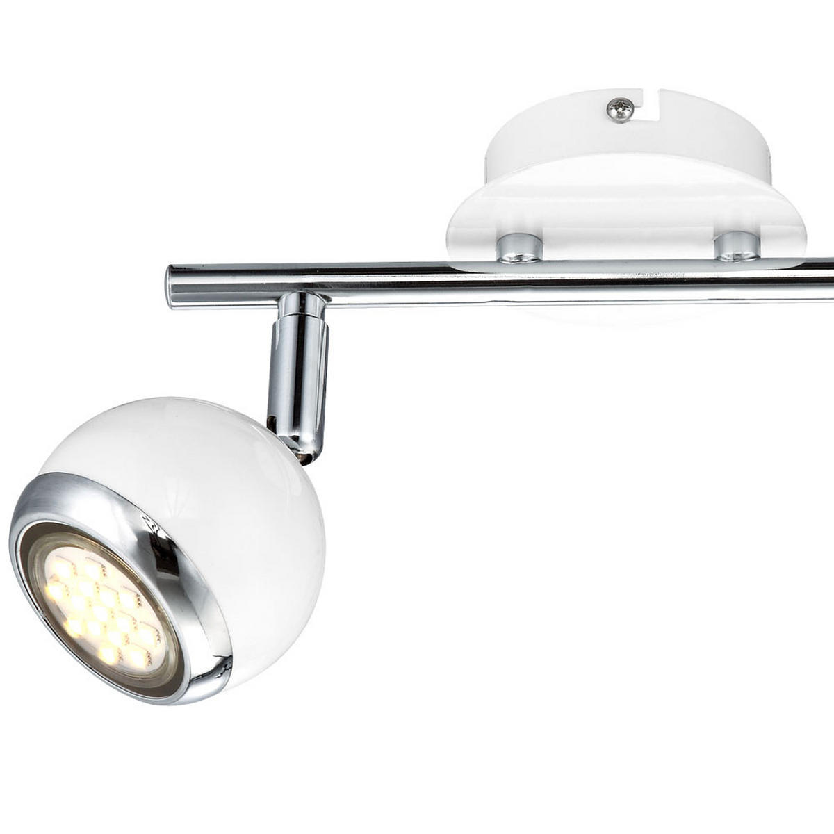 LED DECKENLEUCHTE OMAN Weiß Chromring - Weiß, Metall (25/10/15cm) - Globo Lighting