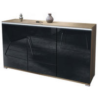 SIDEBOARD Faro Schwarz Hochglanz - Schwarz Hochglanz, Holzwerkstoff (138.5/75.5/35cm) - Vladon