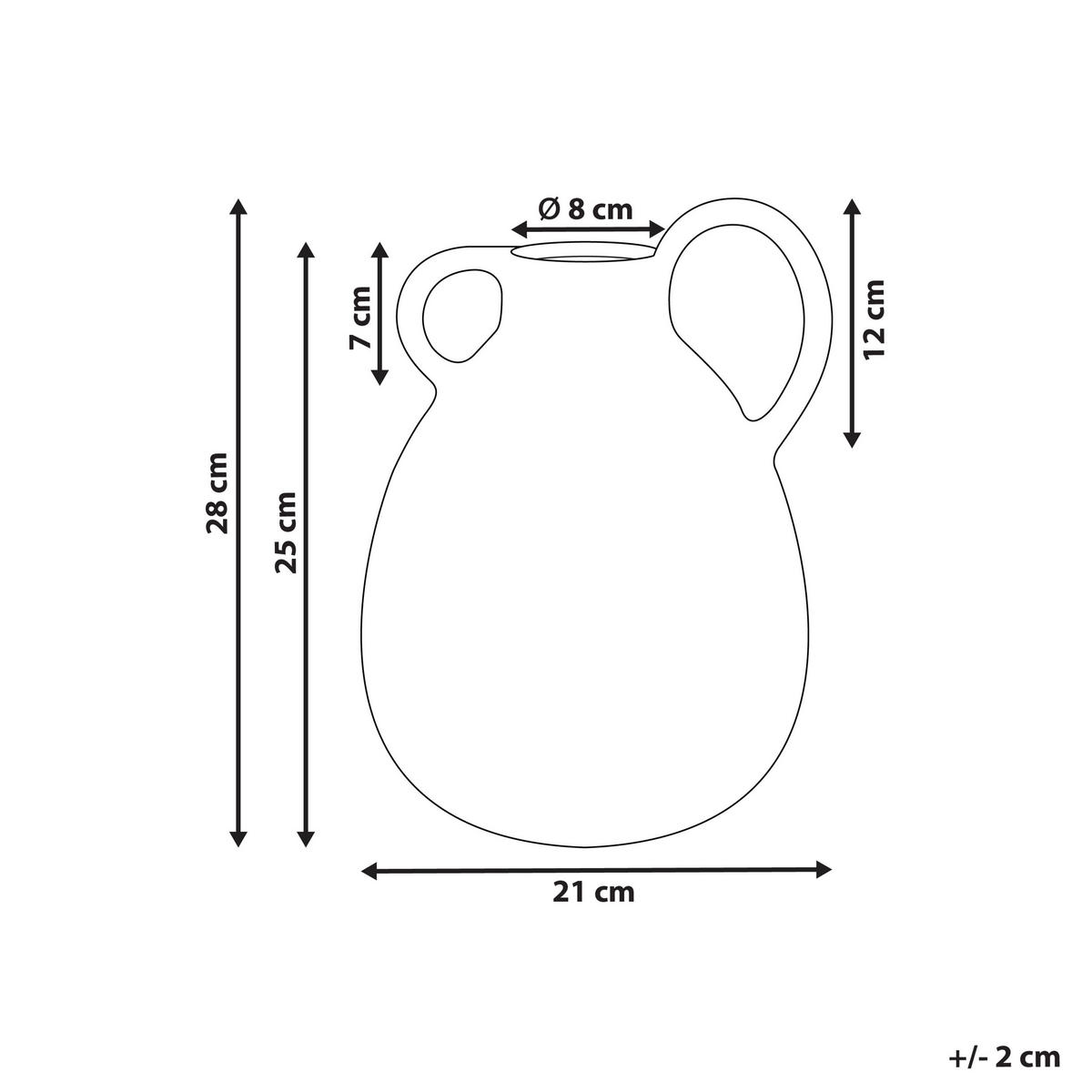 BLUMENVASE Steinzeug weiß Dory - Weiß, Stein (28cm) - Beliani