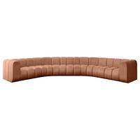 WOHNLANDSCHAFT modulares Sofa Lazro-U1 - 373x373x70 cm Apricot - Koralle, Holzwerkstoff/Textil (373/70/373cm) - ALTDECOR
