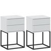 NACHTTISCH RECTUS 2-er Set - Schwarz/Weiß, Holzwerkstoff (40/65/39cm) - KONSIMO®