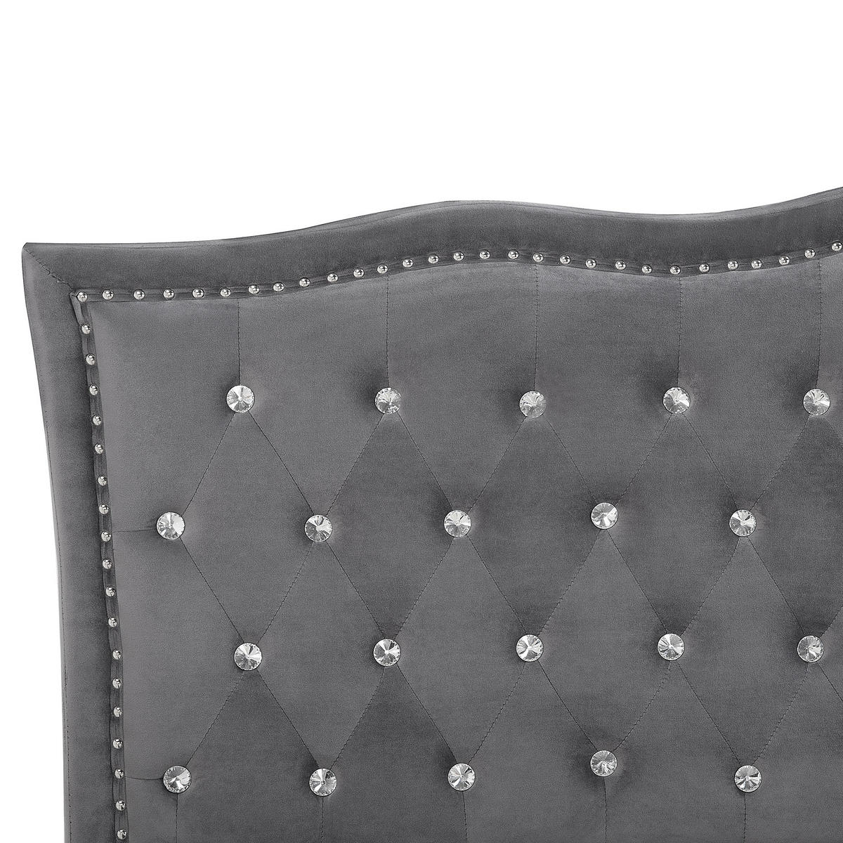 BETT 180/200 cm Dunkelgrau Metz - Dunkelgrau, Textil (180/200cm) - Beliani