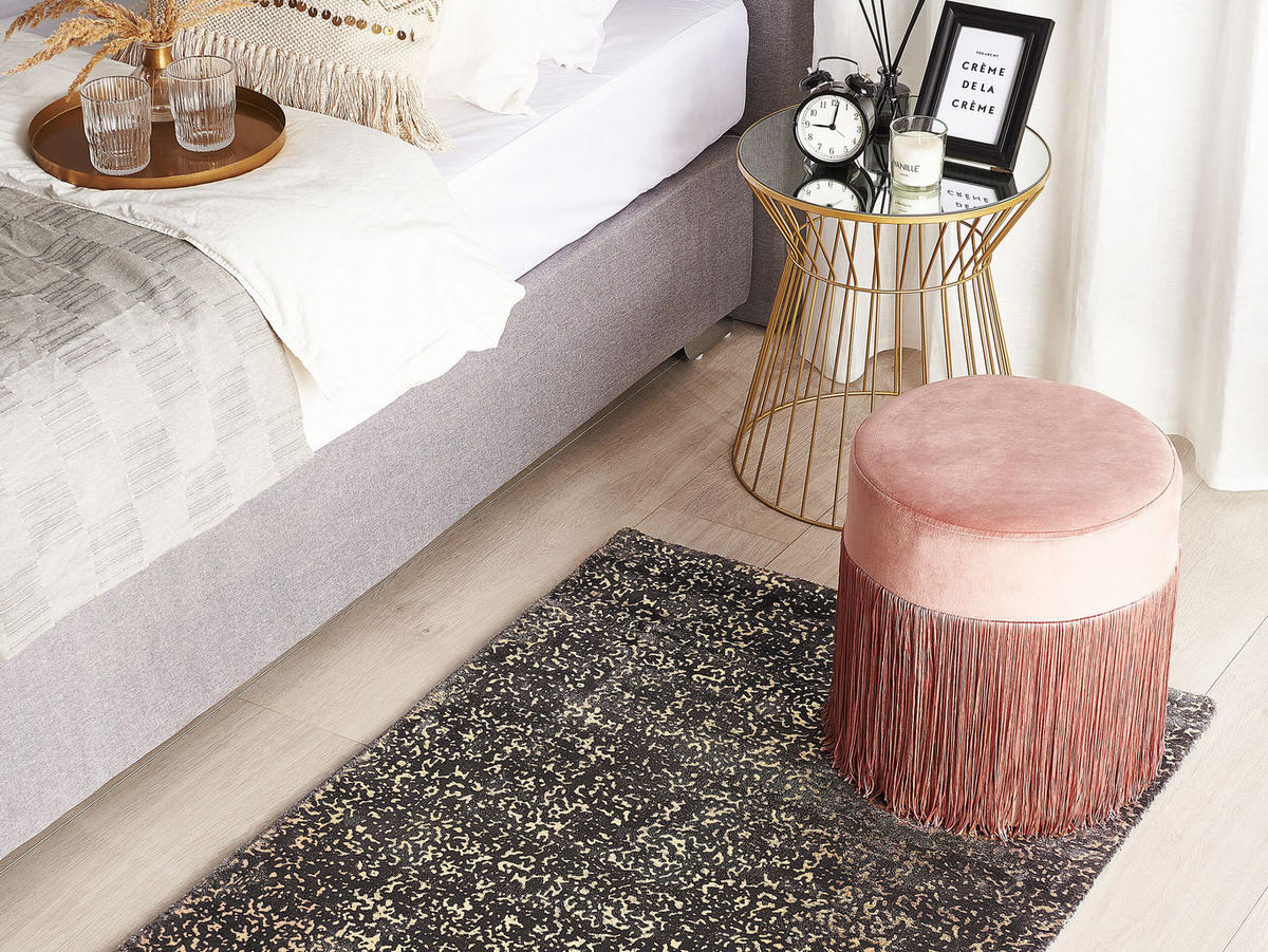 KURZFLOR-TEPPICH Esel 150/80 cm - Grau, Naturmaterialien (80/150cm) - Beliani