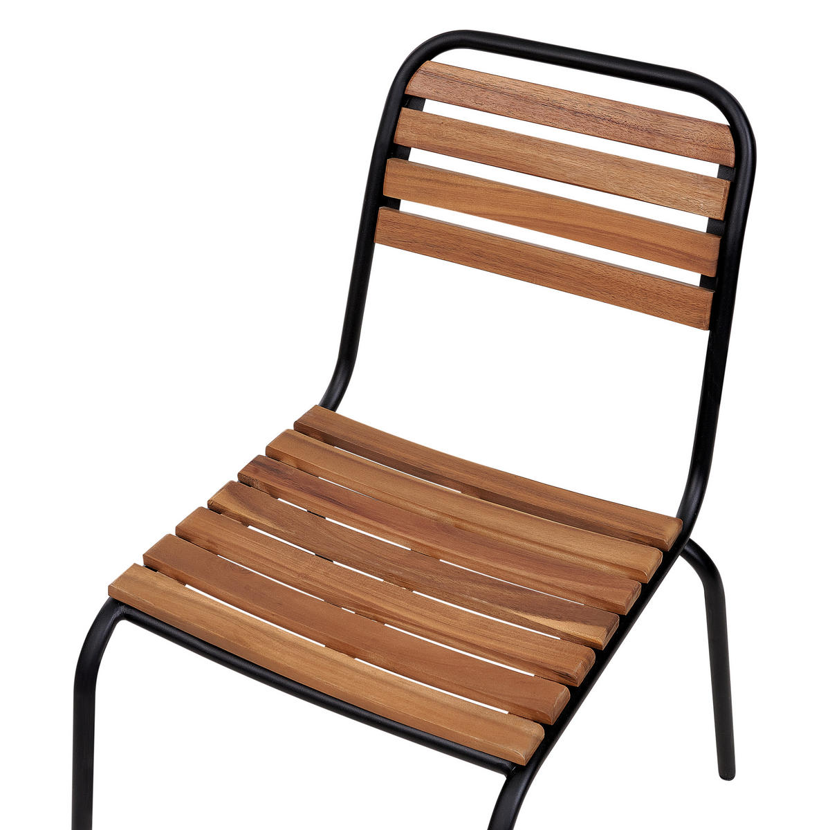 GARTENSTUHL 6er Set Heller Holzfarbton Vallese - Hellbraun, Holz (49/84/40cm) - Beliani