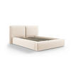 BETT mit Bettkasten und Kopfteil Jodie aus Samt leichtes beige 140x200cm - Beige, Textil (140/200cm) - Micadoni