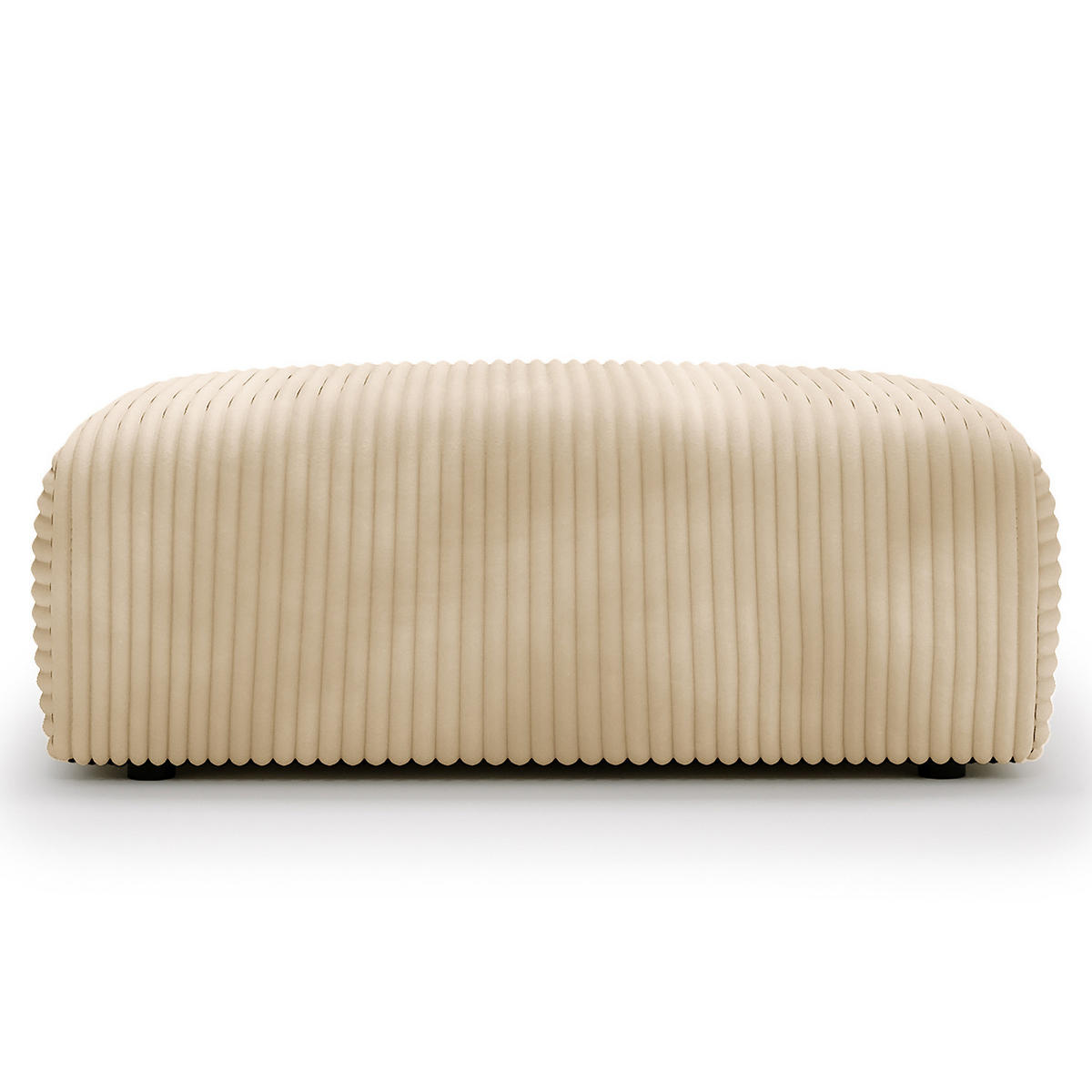 POLSTERHOCKER - Cord - Beige/Schwarz, Kunststoff/Textil (110/40/72cm) - home24
