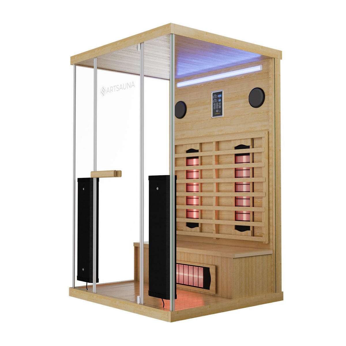 INFRAROTKABINE Göteborg mit Vollspektrumstrahlern - Naturfarben, Holz (120/190/105cm) - Artsauna