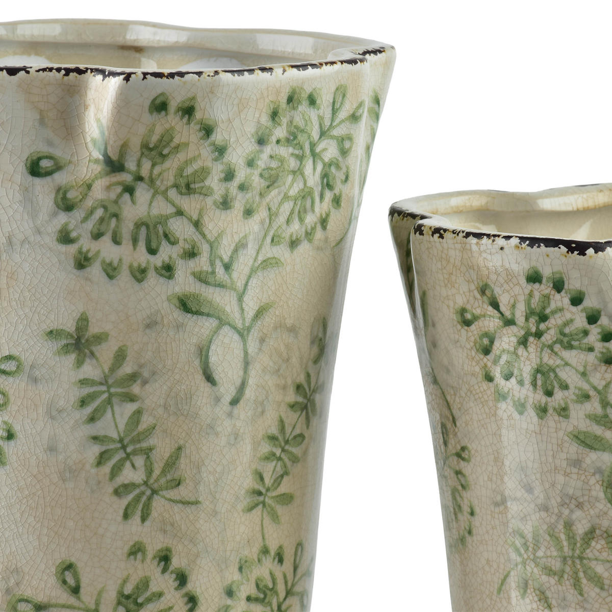 VASE CROCKET Ecru 18/18/24,5cm Keramik - Grün, Keramik (25cm) - Mondex