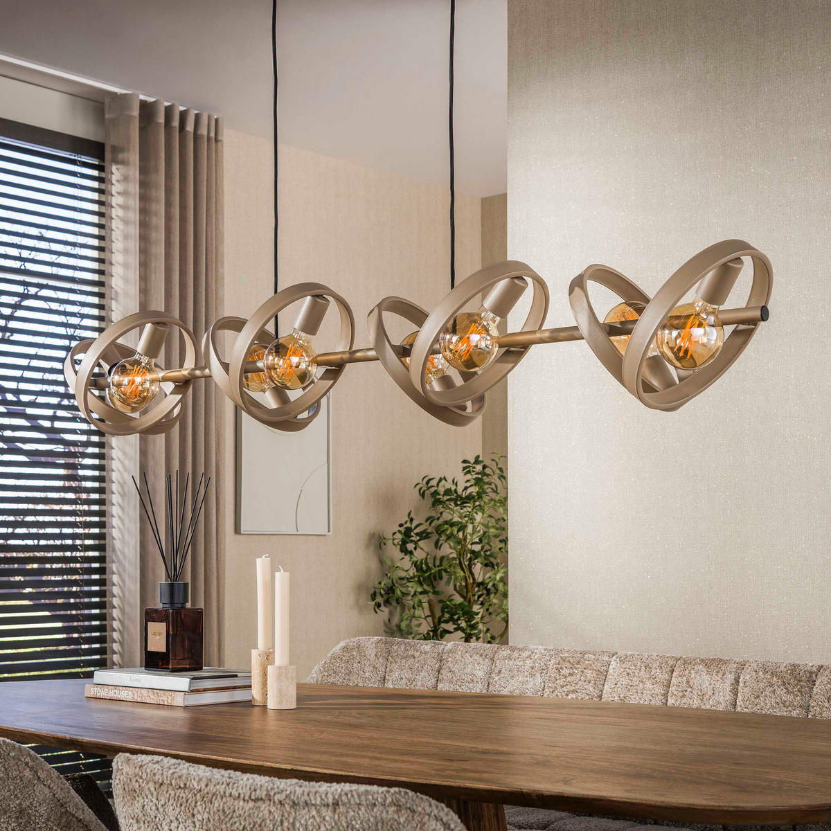 HÄNGELEUCHTE Hover 43 42/160/150 cm - Beige, Metall (42/160/150cm) - Hoyz Collection