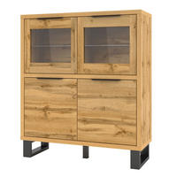 HIGHBOARD Halle Wotan Eiche 120 / 45 / 140 cm - Eiche Wotan/Braun, Holz/Holzwerkstoff (120/140/45cm) - Feldmann-Wohnen