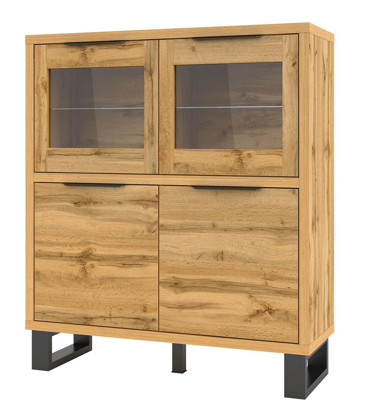 HIGHBOARD Halle Wotan Eiche 120 / 45 / 140 cm - Eiche Wotan/Braun, Holz/Holzwerkstoff (120/140/45cm) - Feldmann-Wohnen