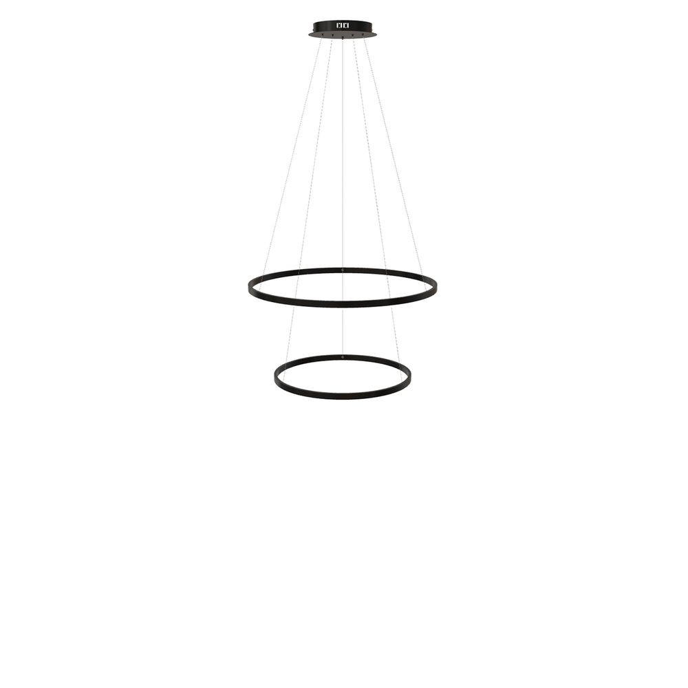 LED-HÄNGELAMPE 2er Ring Schwarz Ø 80 | 60cm - Schwarz, Metall (1.3/80/3.3cm) - s.luce