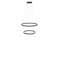 LED-HÄNGELAMPE 2er Ring Schwarz Ø 80 | 60cm - Schwarz, Metall (1.3/80/3.3cm) - s.luce