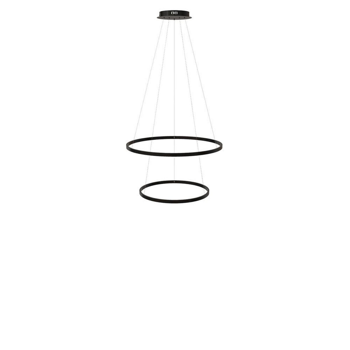 LED-HÄNGELAMPE 2er Ring Schwarz Ø 80 | 60cm - Schwarz, Metall (1.3/80/3.3cm) - s.luce